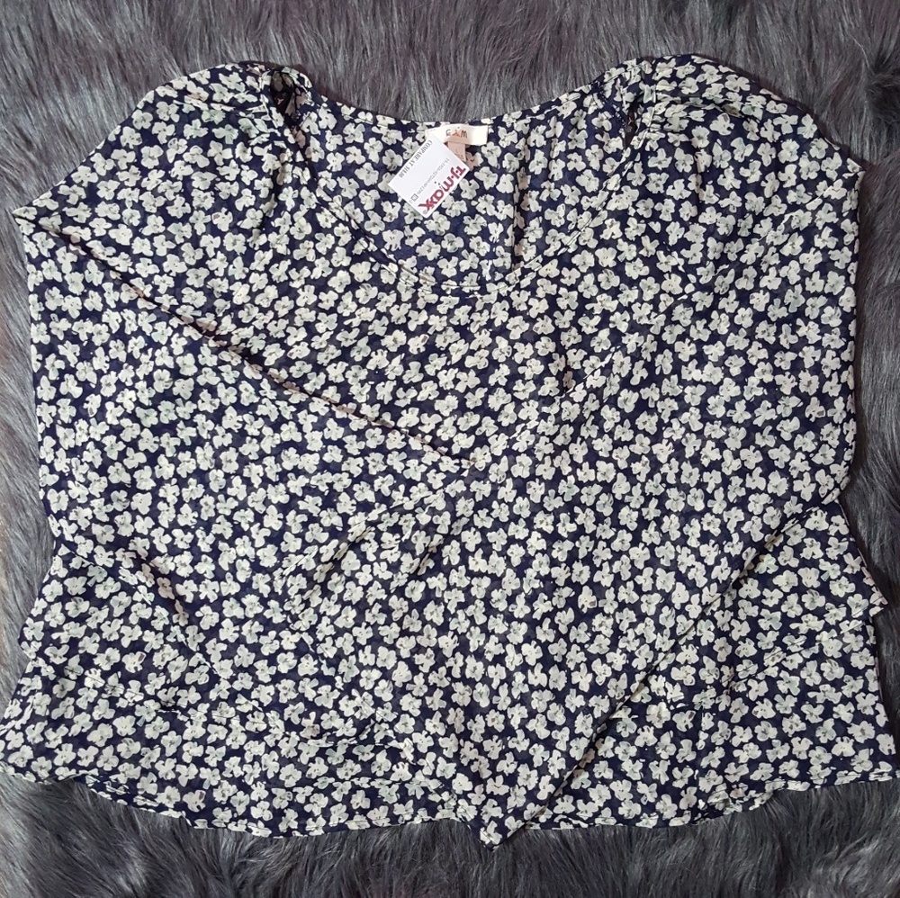 Anthro E(hanger)M Floral Longsleeve Blouse
